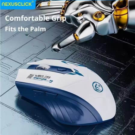 Mouse Sem Fio NexusClick Bluetooth 5.4 e 2.4G Recarregável 6 Botões + Mouse Pad
