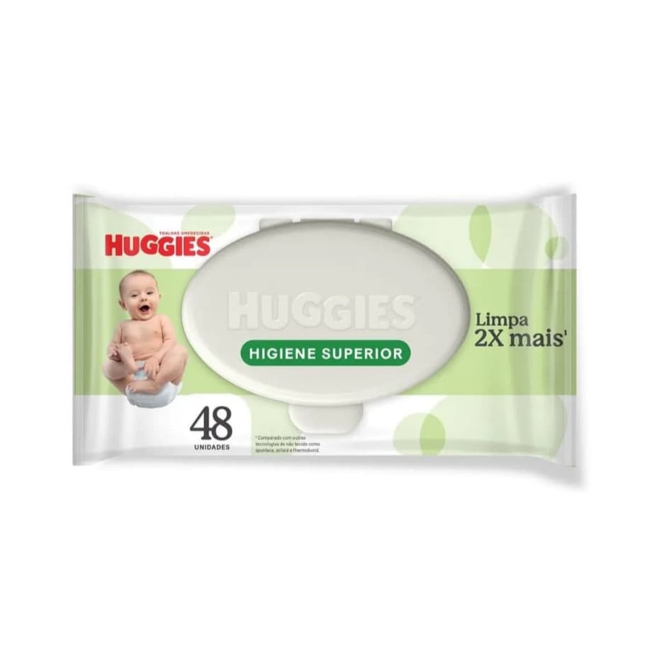 Lenços Umedecidos HUGGIES MaxClean Para Bebê Com Tampa Flip-Top E Aloe Vera Sem Álcool E Parabenos