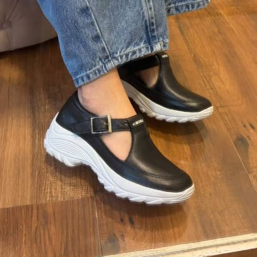 Lirom Calçado Feminino Tênis Sapato Assandalhado Com Fivela Leve Confortável Macio