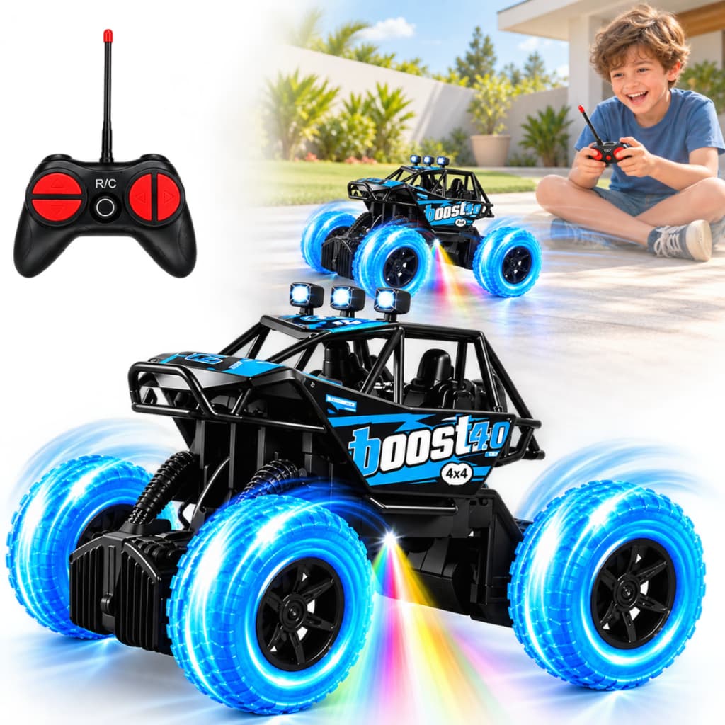 Carrinho Controle Remoto Off-Road 4x4 Jeep Cross Com Luzes Led Rally Carrinho