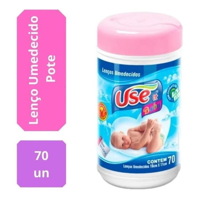 Lenços Umedecidos Use It Baby 70 Unidades com Aloe Vera | Toalha umedecidas