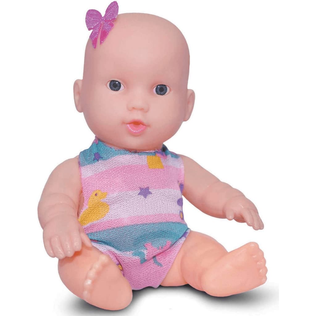 Boneca Bebê Meu Beijinho Baby Com Mamadeira, Chupeta e Fraldinha, com Cheirinho de bebê
