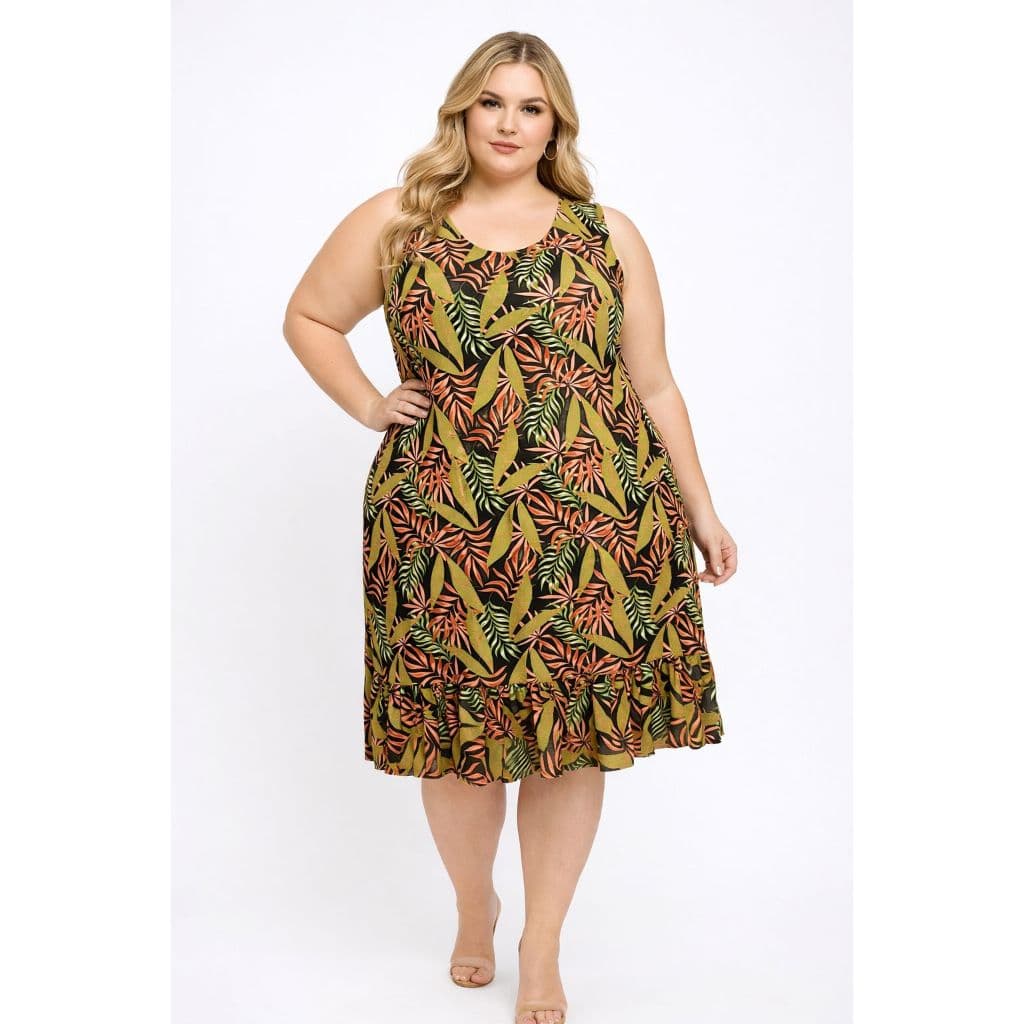 Vestidos Plus Size Cavado Regata Liganete Soltinho Igreja Sair Confortável Casual Elegante