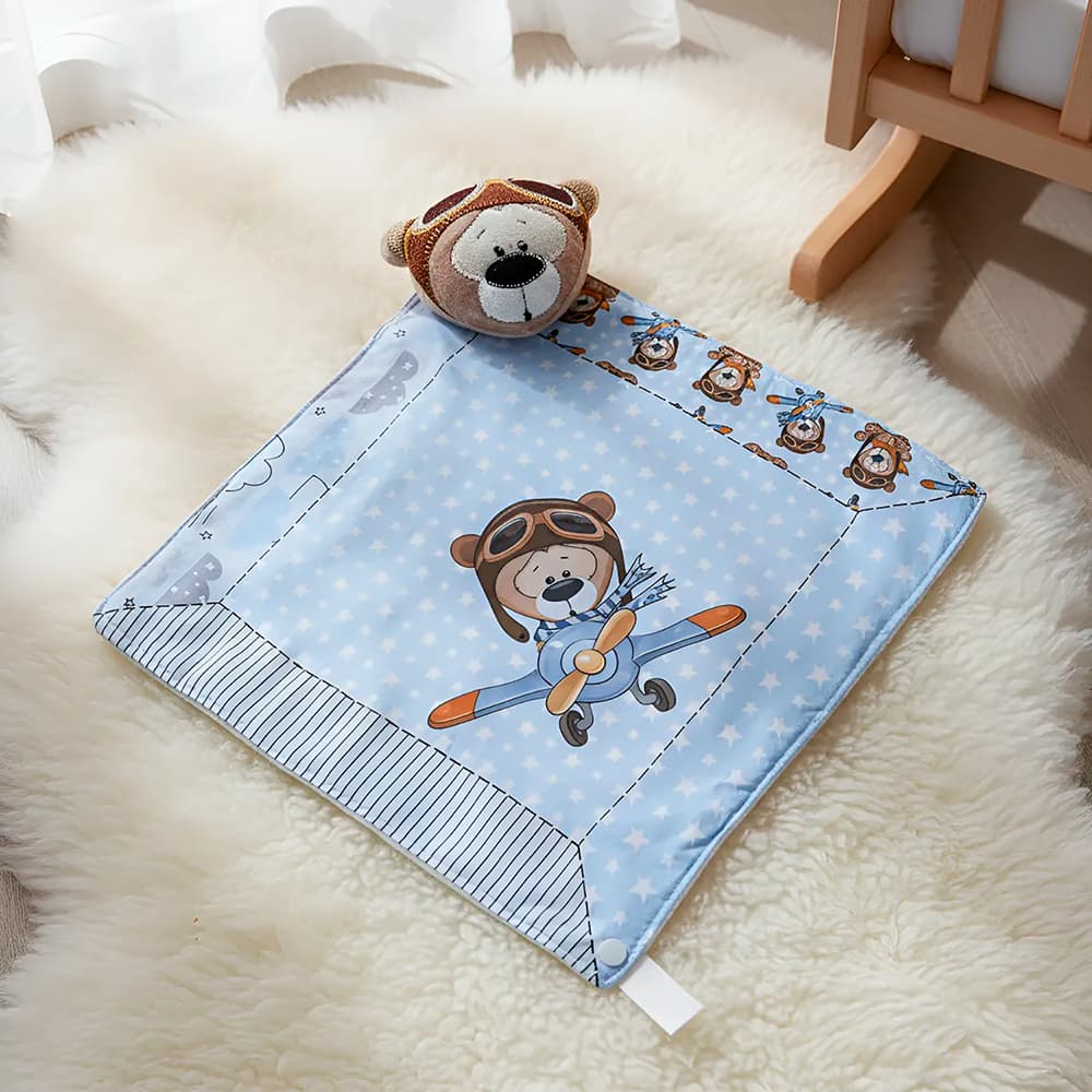 Naninha para Bebe Com Prendedor De Chupeta Plush Bordada  Paninho Bichinhos Enxoval Helena Baby