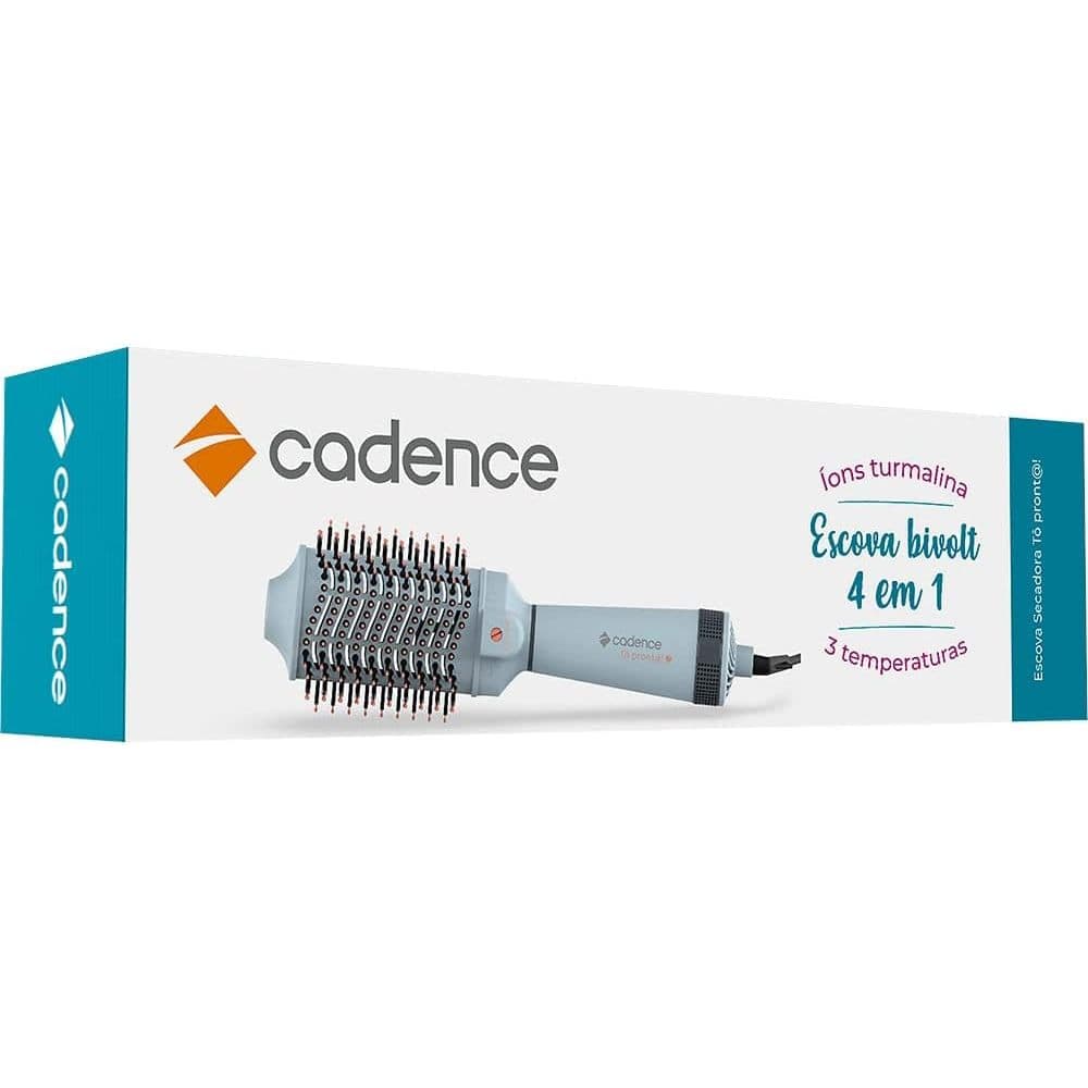 Escova Secadora Cadence 4 em 1 Seca Alisa Modela Volumiza Escova Secadora para Cabelo Profissional Bivolt