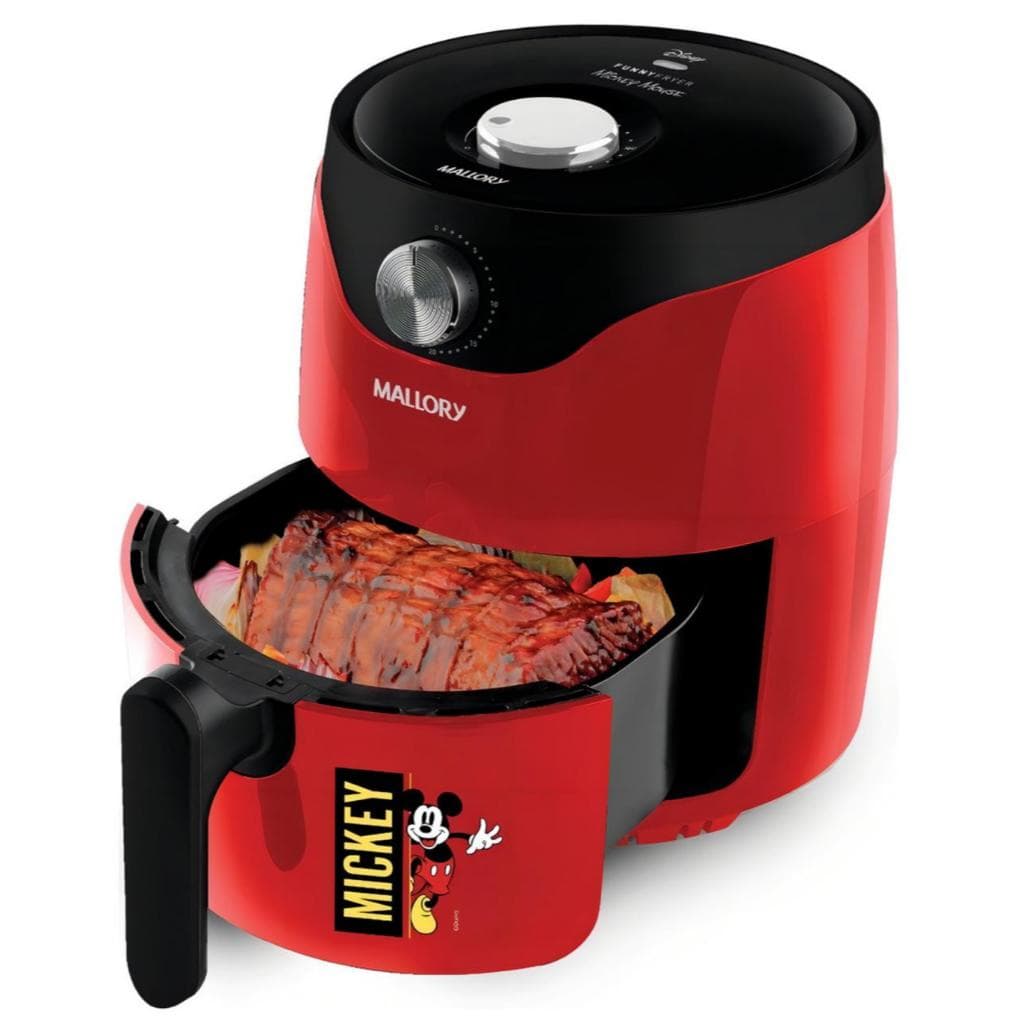 Fritadeira Air Fryer Sem Oleo Mickey Mouse Mallory Em 110v Cor Vermelho