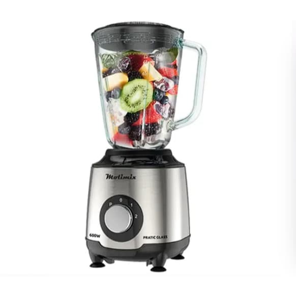 Liquidificador Molimix Jarra de Vidro Inox Potente 600W 1.5L