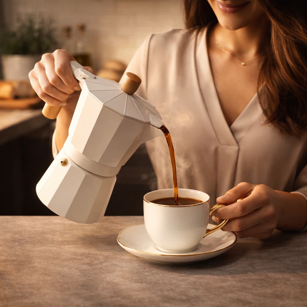Cafeteira Italiana 6 Xícaras 300ml Moka Alumínio Café Expresso Fogão Café Forte - Cor Sortida