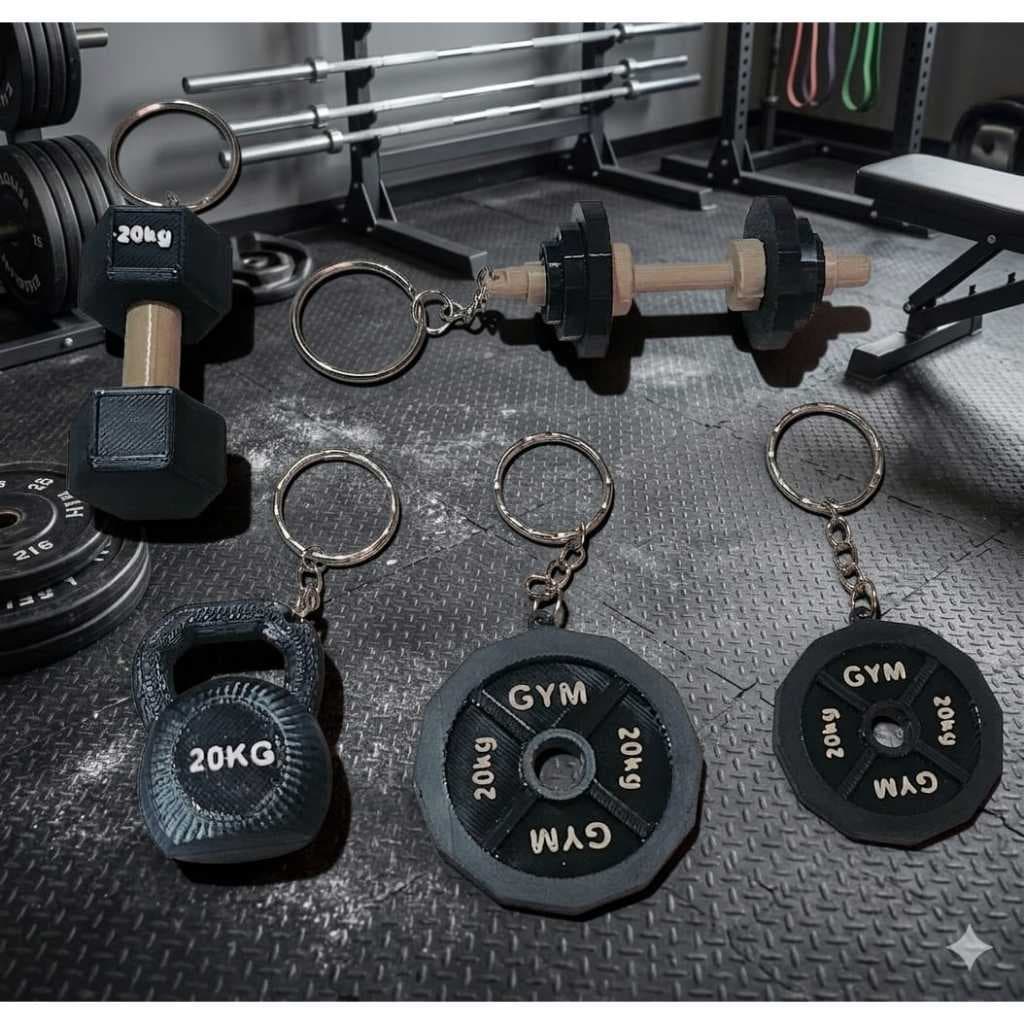 kit Chaveiros Academia - Pesos Anilhas Halteres 20kg