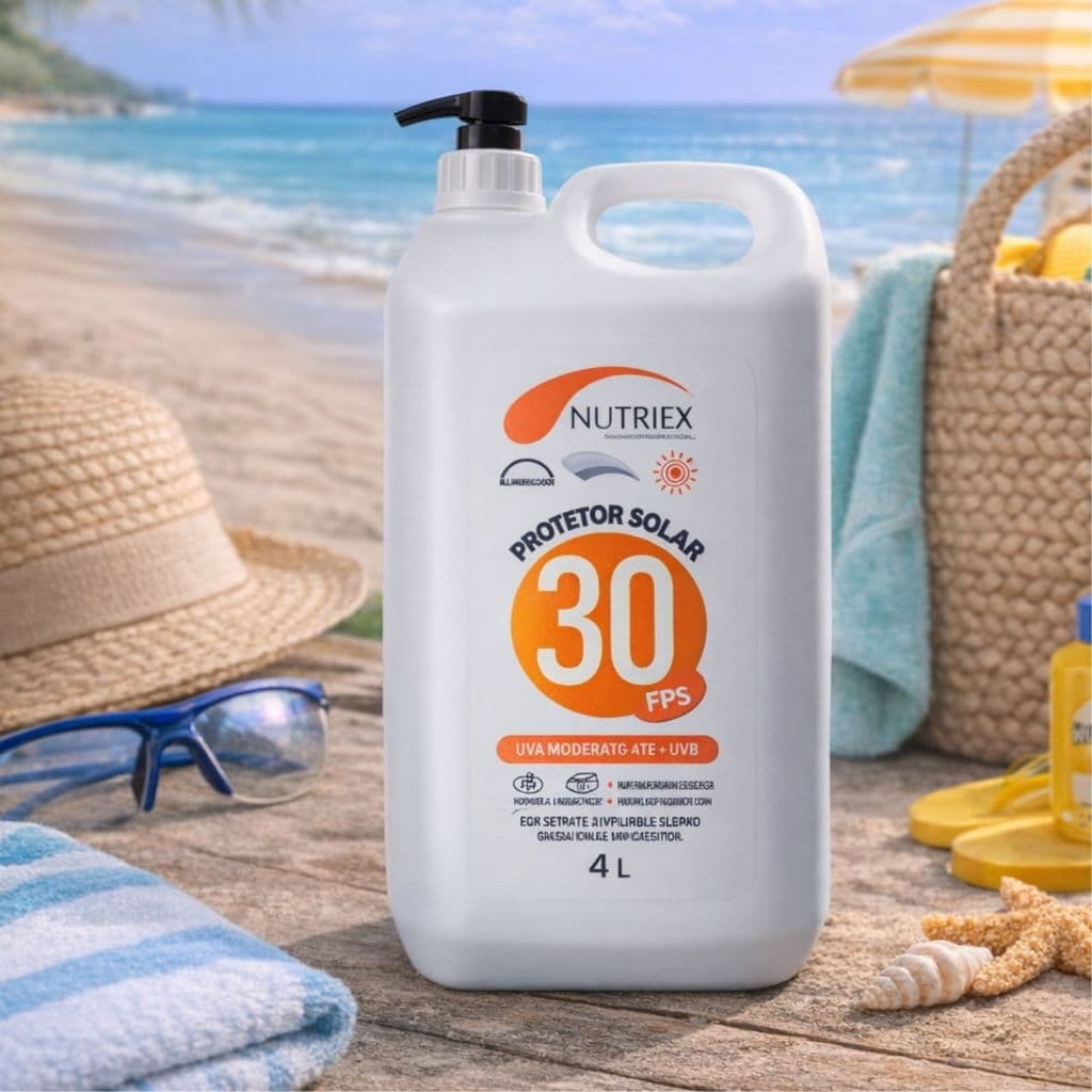 Protetor Solar Nutriex FPS 30 Profissional Proteção contra Raios Solares Creme Solar 4L Facial Corporal Resistente Água