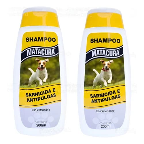 Kit com 2 Shampoo Matacura Antipulgas e Sarnicida para Cachorro 200ml Aic Kit Antipulgas e Sarnas