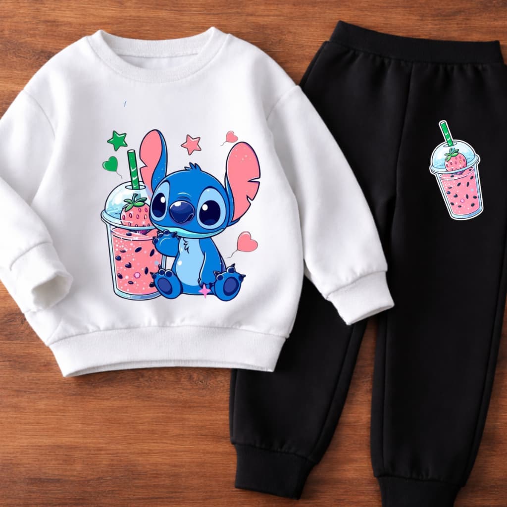 Conjunto Menina Infantil Moletom Flanelado Em Algodão Quentinho