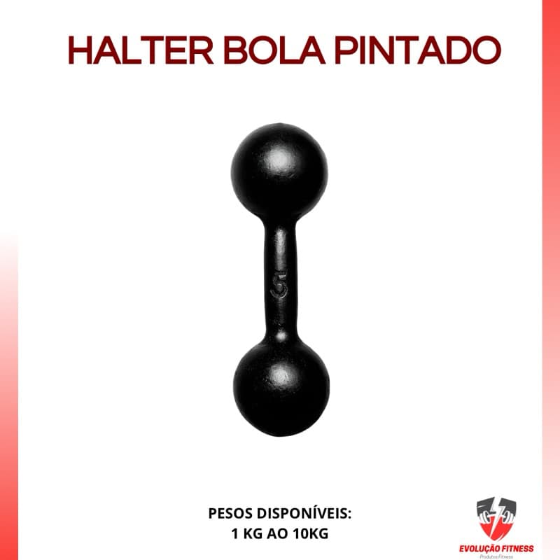 Halter 5kg a 10kg Ferro Fundido Pintado Academia Musculação Peso Livre Unitário