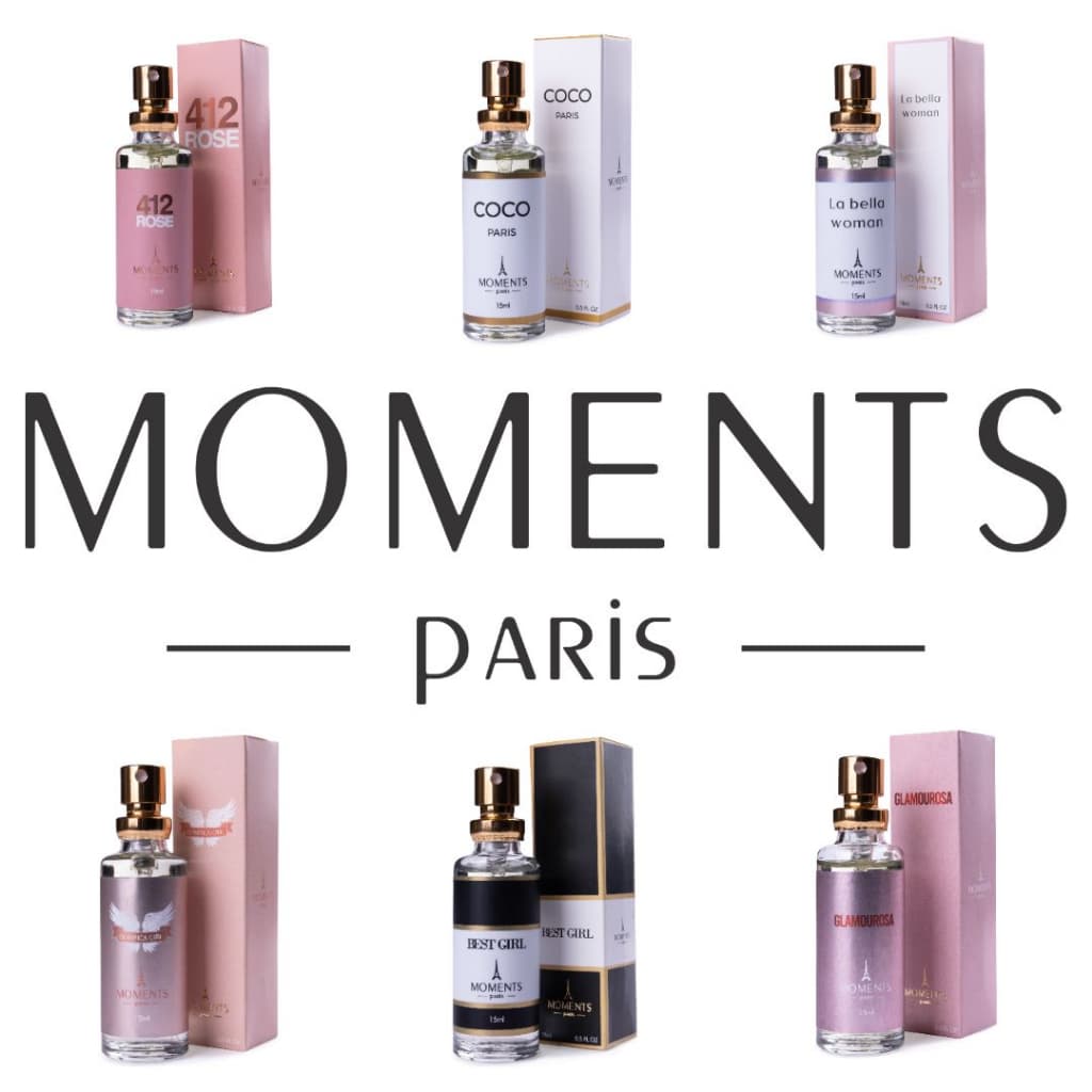 Perfume Feminino Moments Paris 15ml Alta Fixação Essências Inspiradas Importados Perfume de Bolso