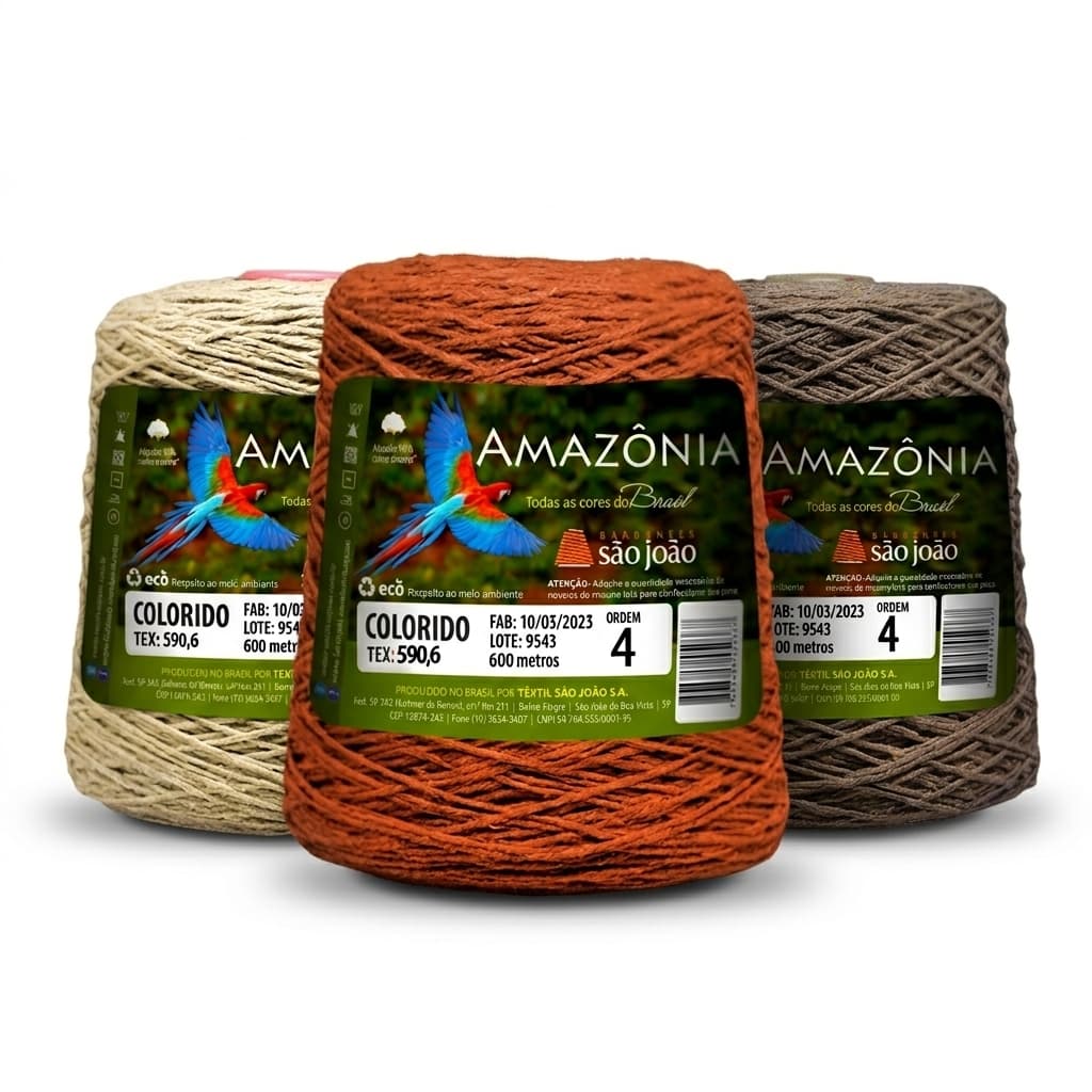 Barbante Número 4 Amazonia Para Crochê Colorido Entrega Rápida Promoção