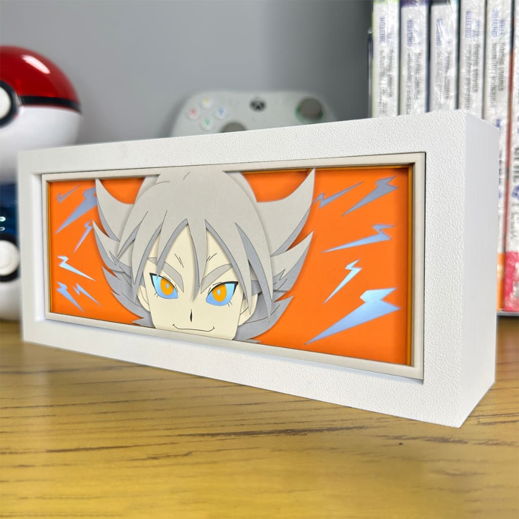 Luminária Lightbox Anime 3D LED Decoração de Mesa PC Gamer Inazuma Eleven Super Onze Shirou Fubuki