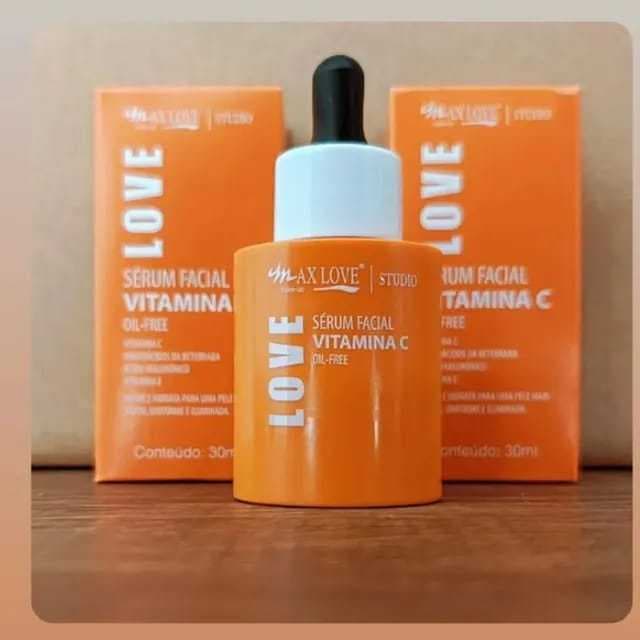 Sérum Facial Vitamina C Hidrata Nutre Dia e Noite Oil-Free Max Love 30ML