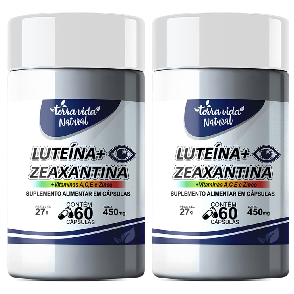 2 Vitaminas Para os olhos Luteína + Zeaxantina Com Vitaminas A,C,E e Zinco
