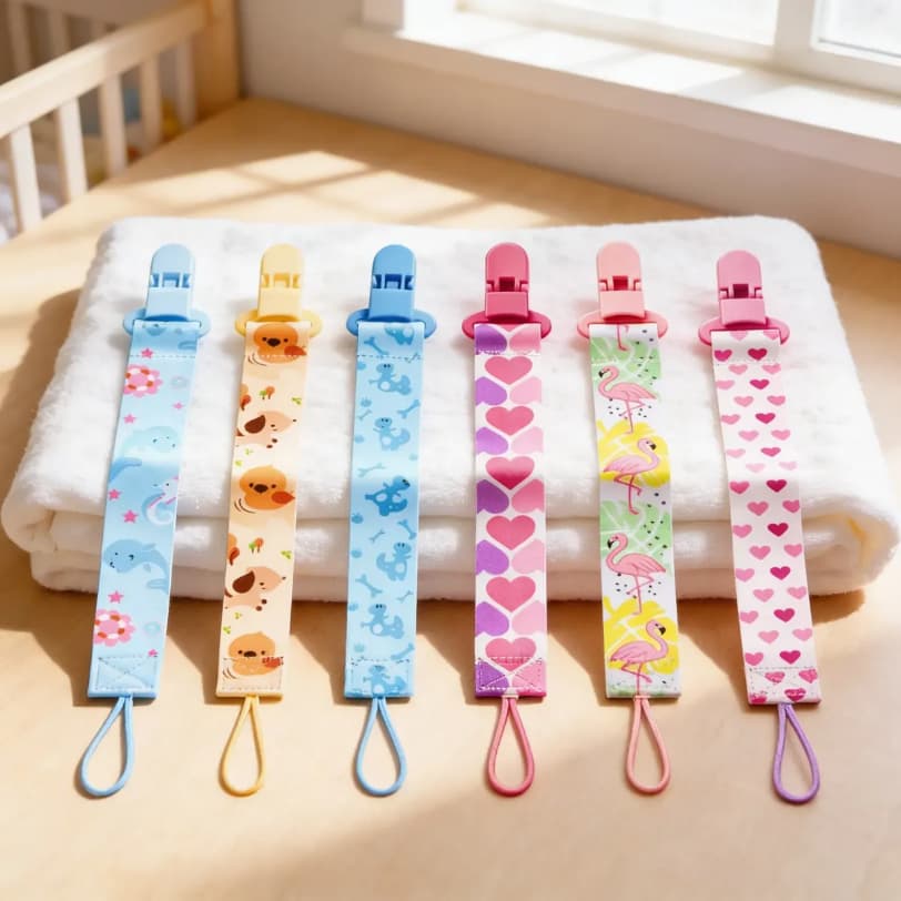 Kit 2 a 3 Prendedor de Chupeta Bebê com Trava - Lavável Menino Menina Personalizado Clipe Universal