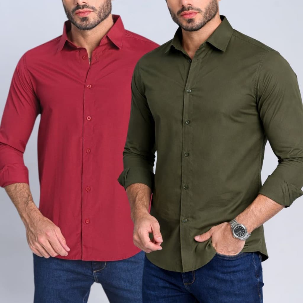 Kit Camisa Masculina Social Slim Fit Manga Longa Premium Esporte Fino Elegante