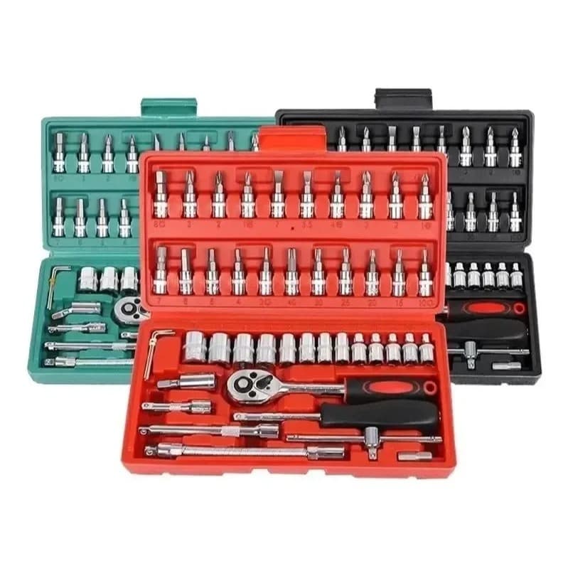 Kit Ferramentas 46 Peças em Aço com Maleta – Jogo Completo para Manutenção