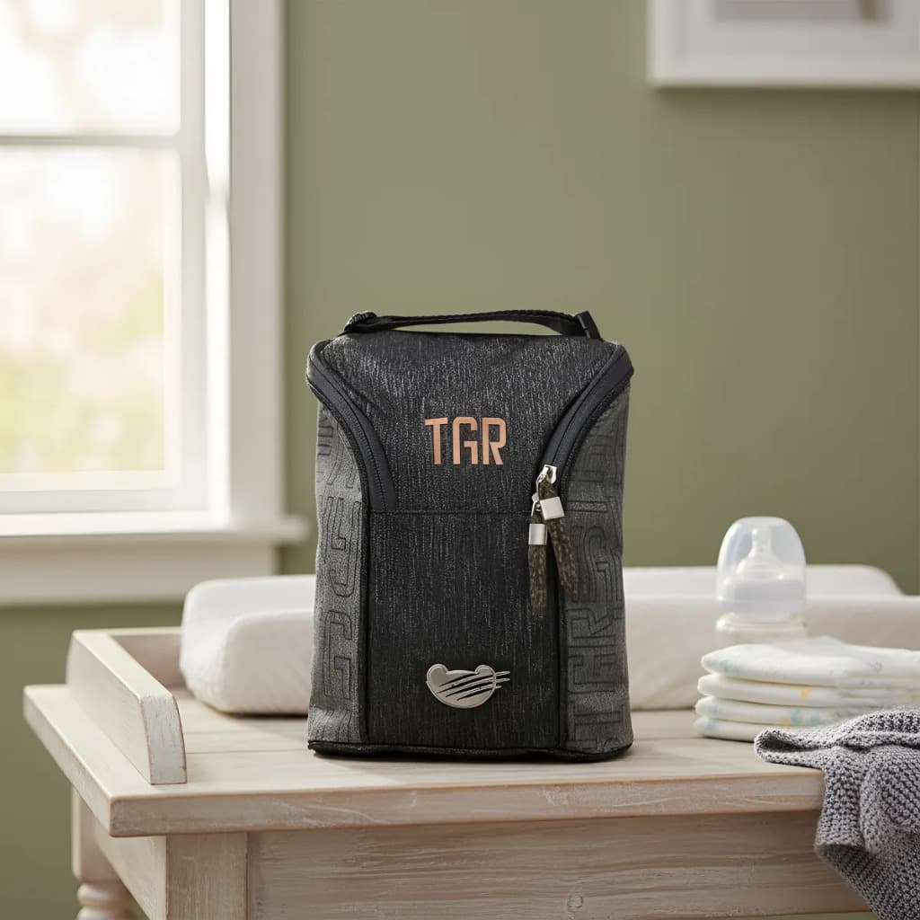 Porta Mamadeira Bolsa Térmica Neném Tigor Bebe Meninos Cinza