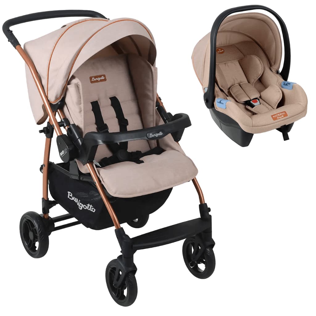 Carrinho de Bebe Burigotto Rio K com Bebe Conforto Mon Amour