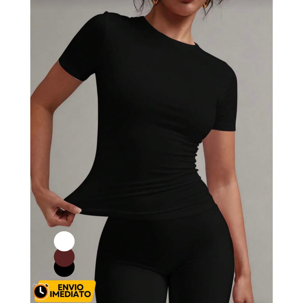 Blusa Feminina Fitness Compressão Slim Yoga Pilates