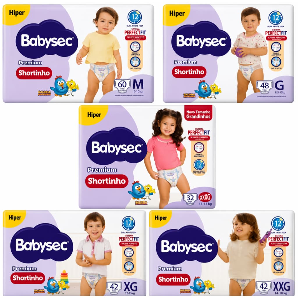 Fralda Babysec Shortinho Hiper - M / G / XG / XXG / XXXG