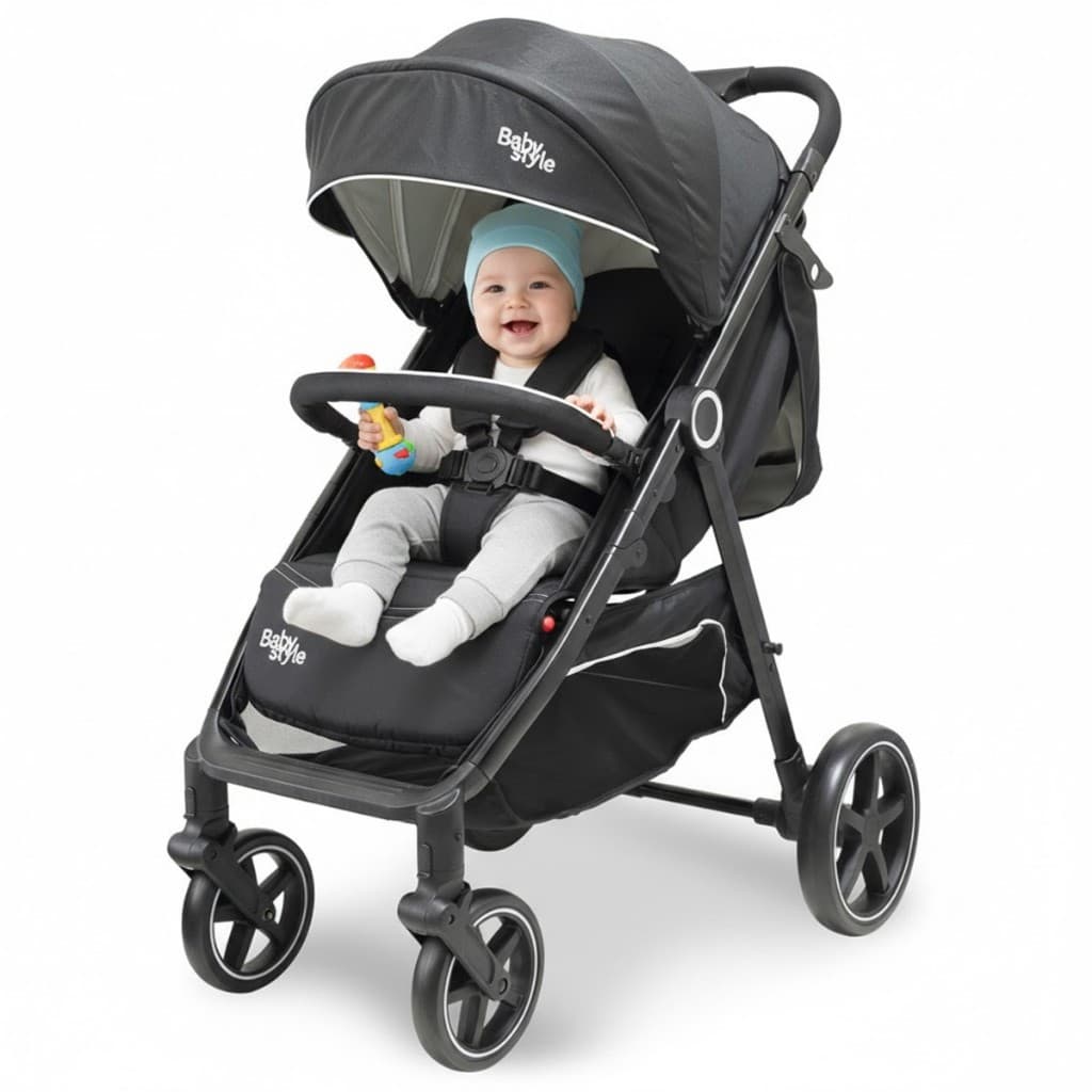 Carrinho de Bebê 0 a 36 Meses Passeio Reclinável Capota Retrátil Confortável E Leve Suporta Até 15kg