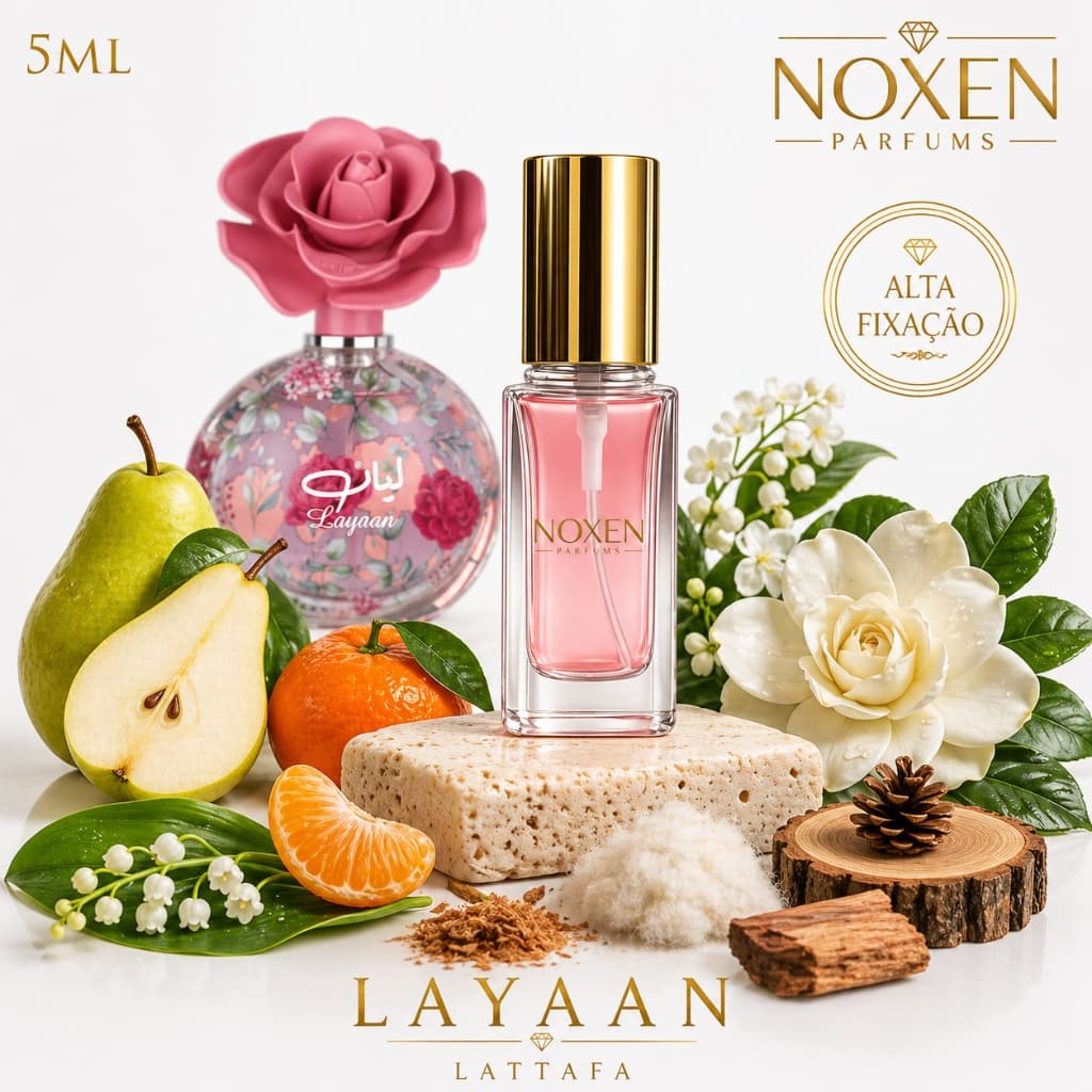 Perfume Feminino 5ml Premium Vidro Spray Layaan Suave Elegante Importado