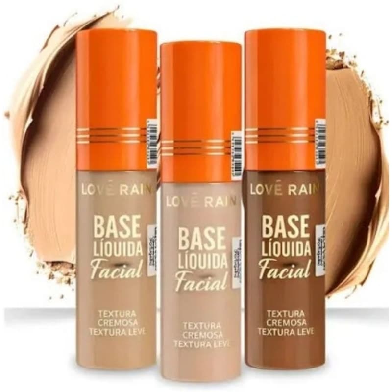 Base Líquida Facial Textura Cremosa e Leve Efeito Matte Lové Rain