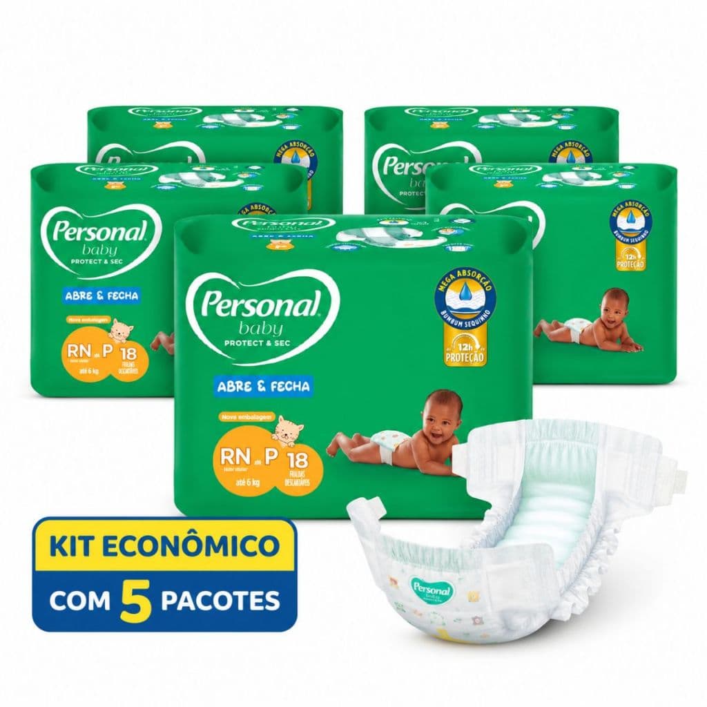 Fralda Descartavel Personal 5 Pacotes Jumbinho