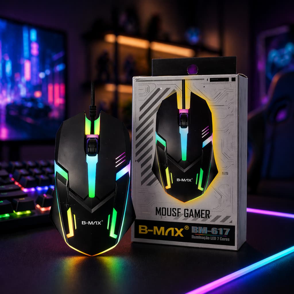 Mouse Gamer RGB LED USB Para PC Notebook Jogos - ENVIO IMEDIATO