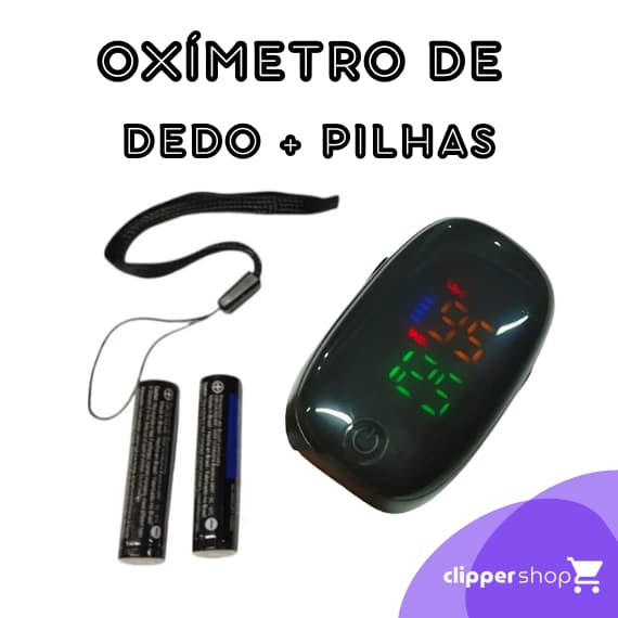 Oximetro De Pulso Portatil Digital De Dedo PRETO com pilha