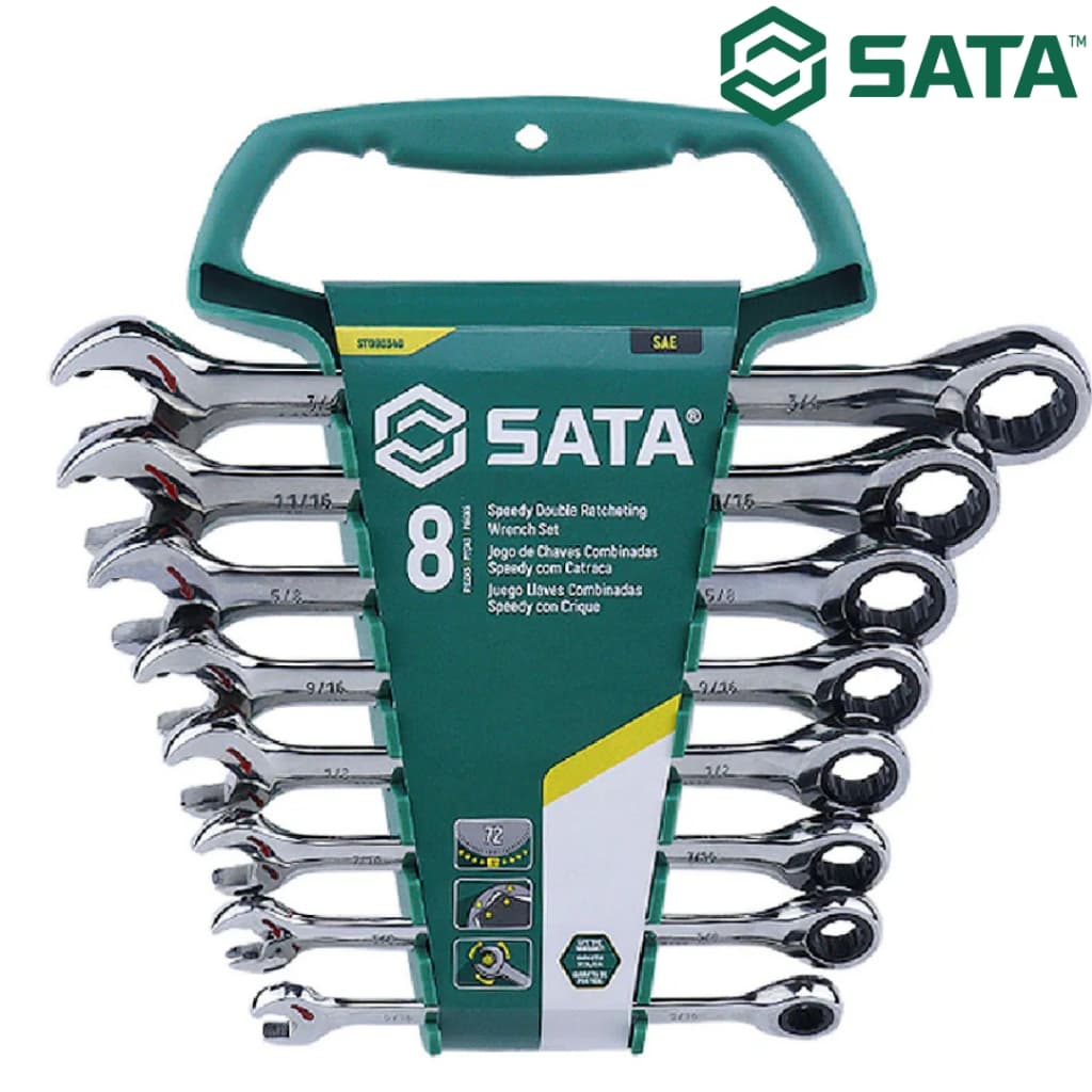 Jogo Chave Combinada Speedy Catraca 5/16 À 3/4" 8 Peças Sata