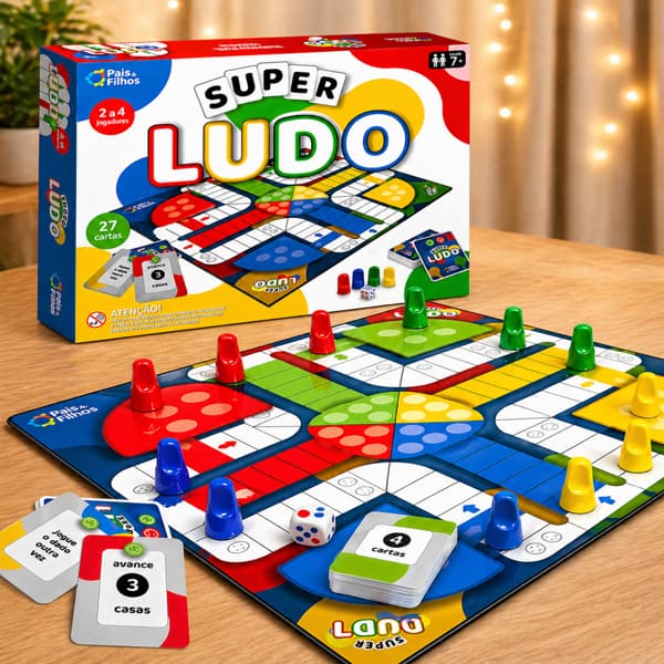 Jogo Super Ludo Pais e Filhos De Tabuleiro Jogo Classico Infantil e Para Familia