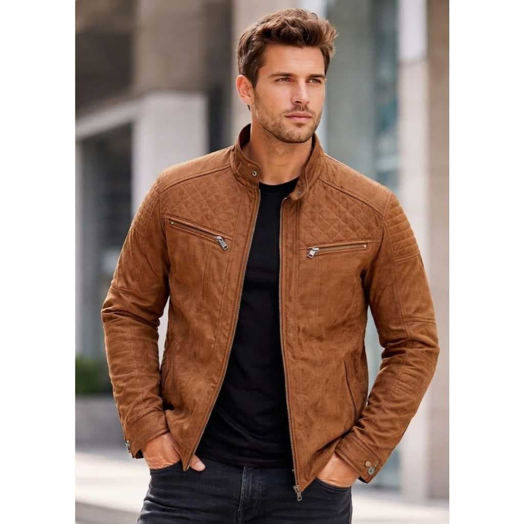Jaqueta Suede Forrada Masculina Elegante, Moderna As14