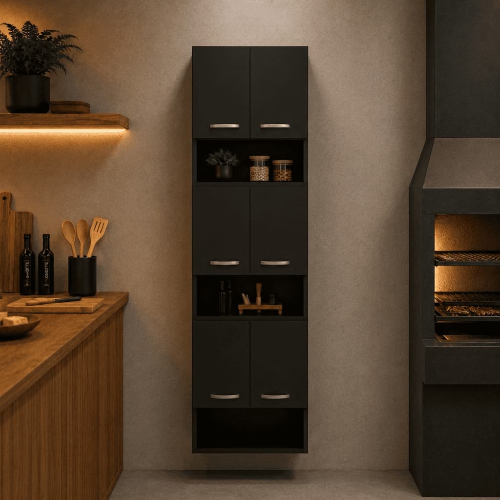 Armário Multiuso Vertical Torre Multiuso Lavanderia Organizador Suspenso  Cozinha com Nichos