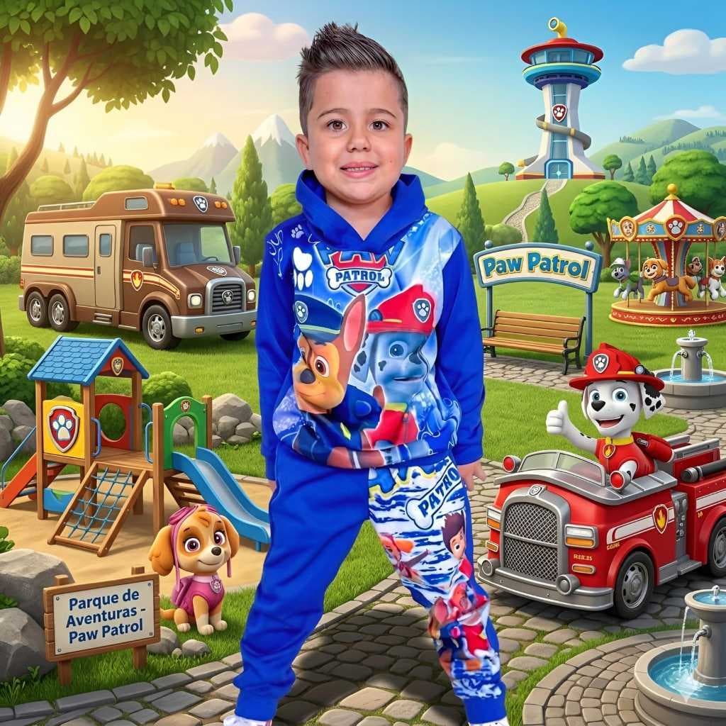 Conjunto Infantil Moletom com Capuz Patrulha Canina