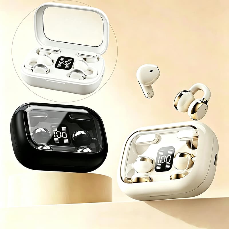4PCS 2 em 1 Fones de ouvido sem fio Bluetooth Ear-Hook 5.4 Mini fones de ouvido estéreo para Android Ios -B3