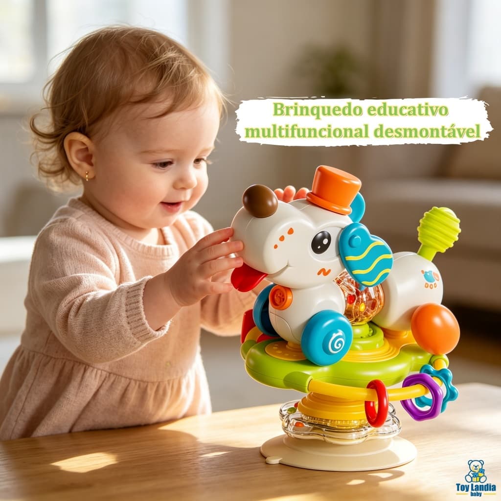 Brinquedo De Caminhada De Tração Ventosa Para Cachorro De Mesa De Jantar Infantil Andador De Bebê Animal