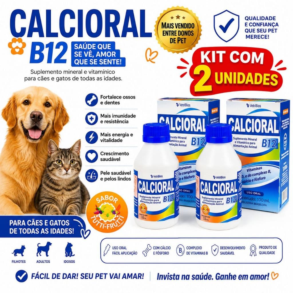 Kit C/ 2 Frascos de Suplemento Calcioral 100m