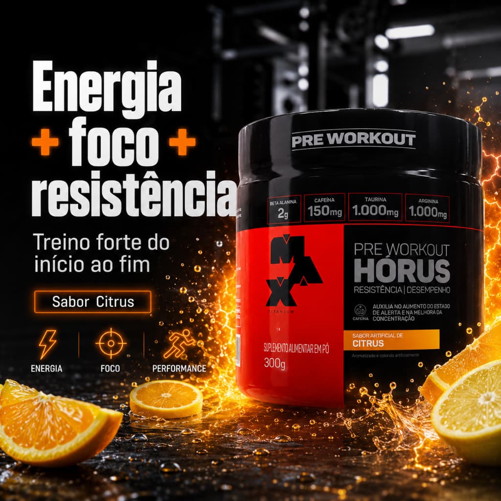 Pré Treino Hórus Max Titanium Pré Treino Hórus Max Titanium 300g  Pré Treino Max Hórus Original