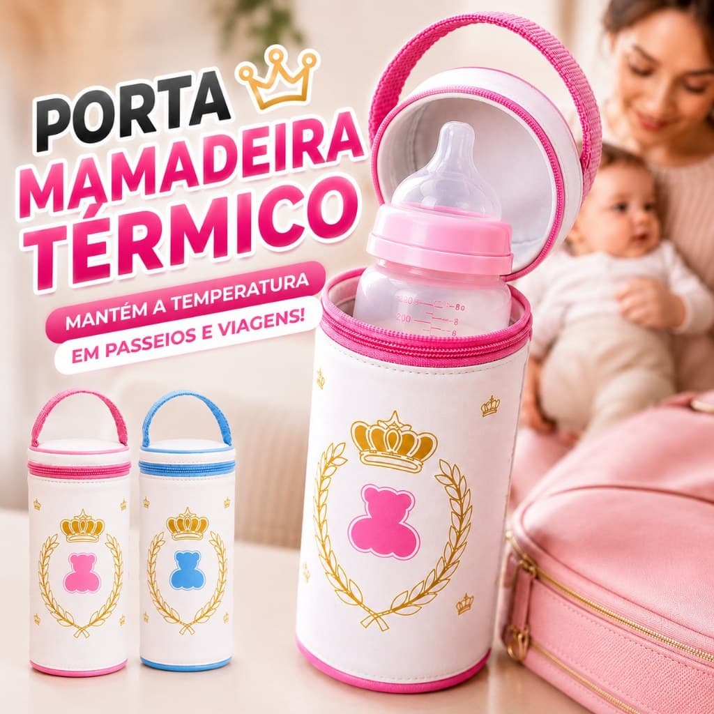 Porta Mamadeira Térmico para Bebê Multiuso para Passeios e Viagens
