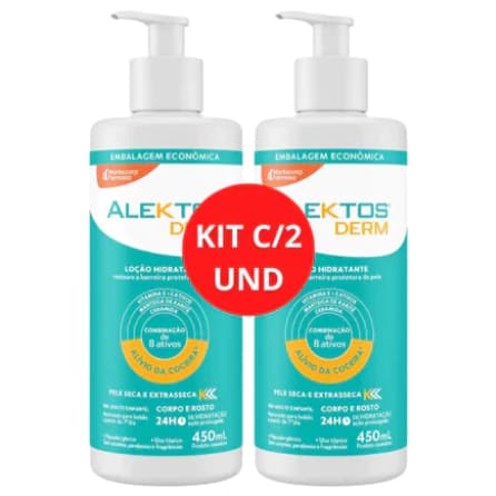 Kit 02 Loção Hidratante Alektos Derm Peles Seca e Extra-seca 450mL