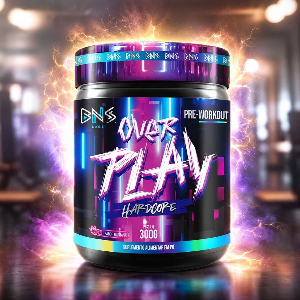 Pré Treino Overplay BNS Labs 300g Energia Foco Força Pump Resistência Beta Alanina Arginina