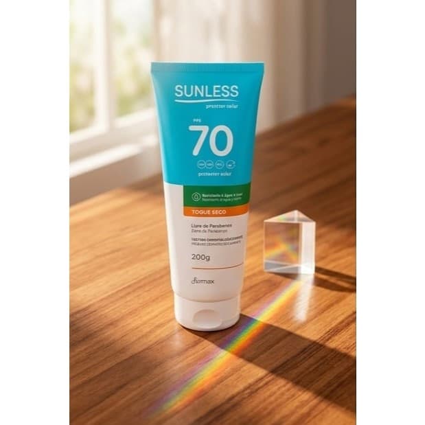 Protetor Solar Toque Seco  SUNLESS Farmax Resistente à água e suor FPS 70