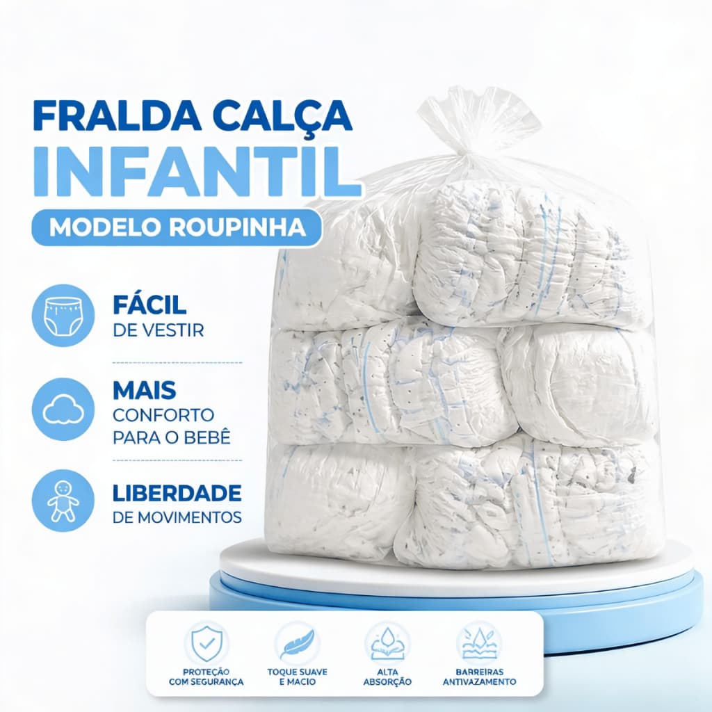 Fralda Calça Roupinha Infantil Imperatriz M/G/XG/XXG