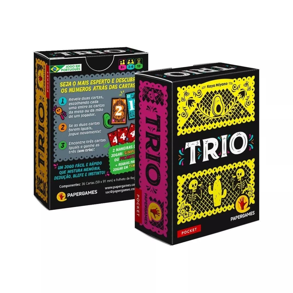 Jogo de Cartas TRIO Boardgame Blefe Dedução e Instinto Diversão para Família